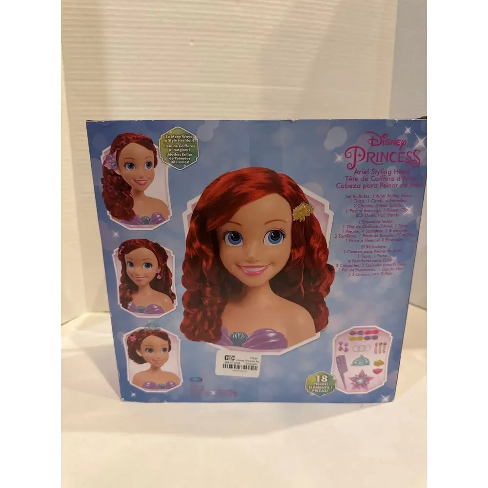 Princess Ariel Styling Head - 18 Pieces Hair Play Set for Kids - Ages 3+